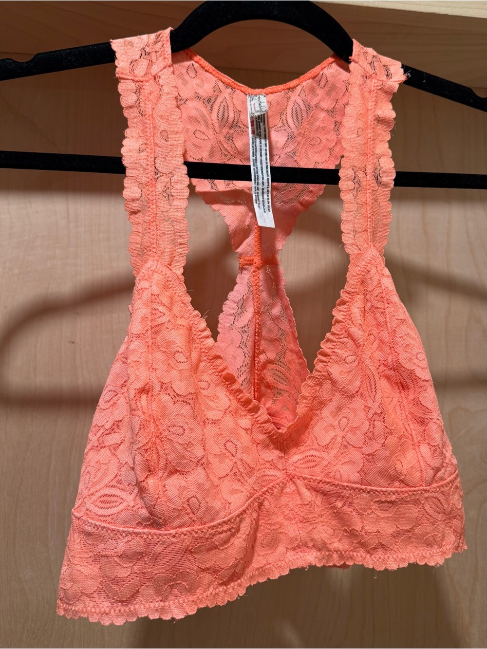 Free People intimately Gallon  Bralette - Coral Pink Racerback Size Large